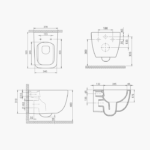 Λεκάνη Κρεμαστή Πορσελάνης Cerastyle Aqua Rimless New 017800-w Λευκή Σετ - Image 3