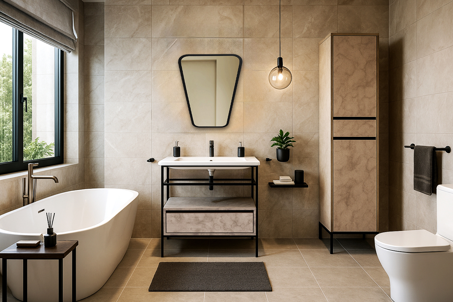 Bath1 K538 85ari ΕΠΙΠΛΟ ΜΠΑΝΙΟΥ ZENOS K538 ΠΛΑΤΟΥΣ 85 cm ΜΕ ΟΨΗ ΑΝΟΙΧΤΟ ΤΣΙΜΕΝΤΟ - Image 1