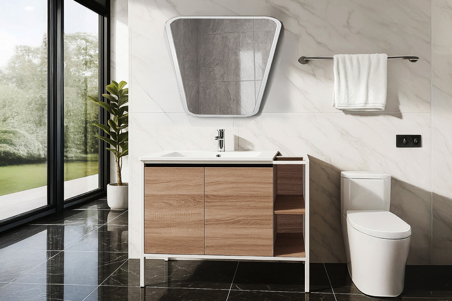 Bath2 5194 white 2 ΕΠΙΠΛΟ ΜΠΑΝΙΟΥ 5194-RETRO 100 cm ΜΕ ΡΑΦΙΑ ΣΕ ΑΝΟΙΧΤΗ ΑΠΟΧΡΩΣΗ ΞΥΛΟΥ - Image 1