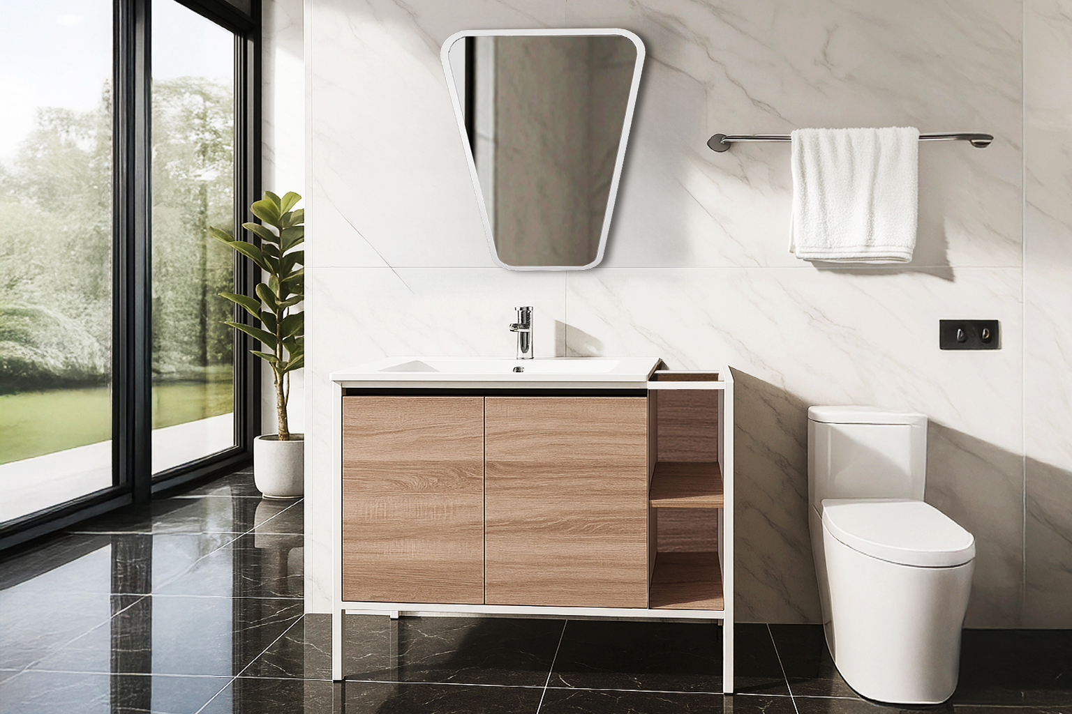 Bath2 5194 white 2 ΕΠΙΠΛΟ ΜΠΑΝΙΟΥ 5194-RETRO 80 cm ΜΕ ΡΑΦΙΑ ΣΕ ΑΝΟΙΧΤΗ ΑΠΟΧΡΩΣΗ ΞΥΛΟΥ - Image 1