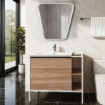 ΕΠΙΠΛΟ ΜΠΑΝΙΟΥ 5194 RETRO 90 cm ΜΕ ΡΑΦΙΑ ΣΕ ΑΝΟΙΧΤΗ ΑΠΟΧΡΩΣΗ ΞΥΛΟΥ