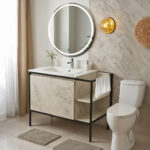 ΕΠΙΠΛΟ ΜΠΑΝΙΟΥ 7775-RETRO 80 cm ΜΕ ΡΑΦΙΑ ΣΕ ΟΨΗ ΛΕΥΚΟ ΜΑΡΜΑΡΟ ΜΕ ΓΚΡΙ ΝΕΡΑ