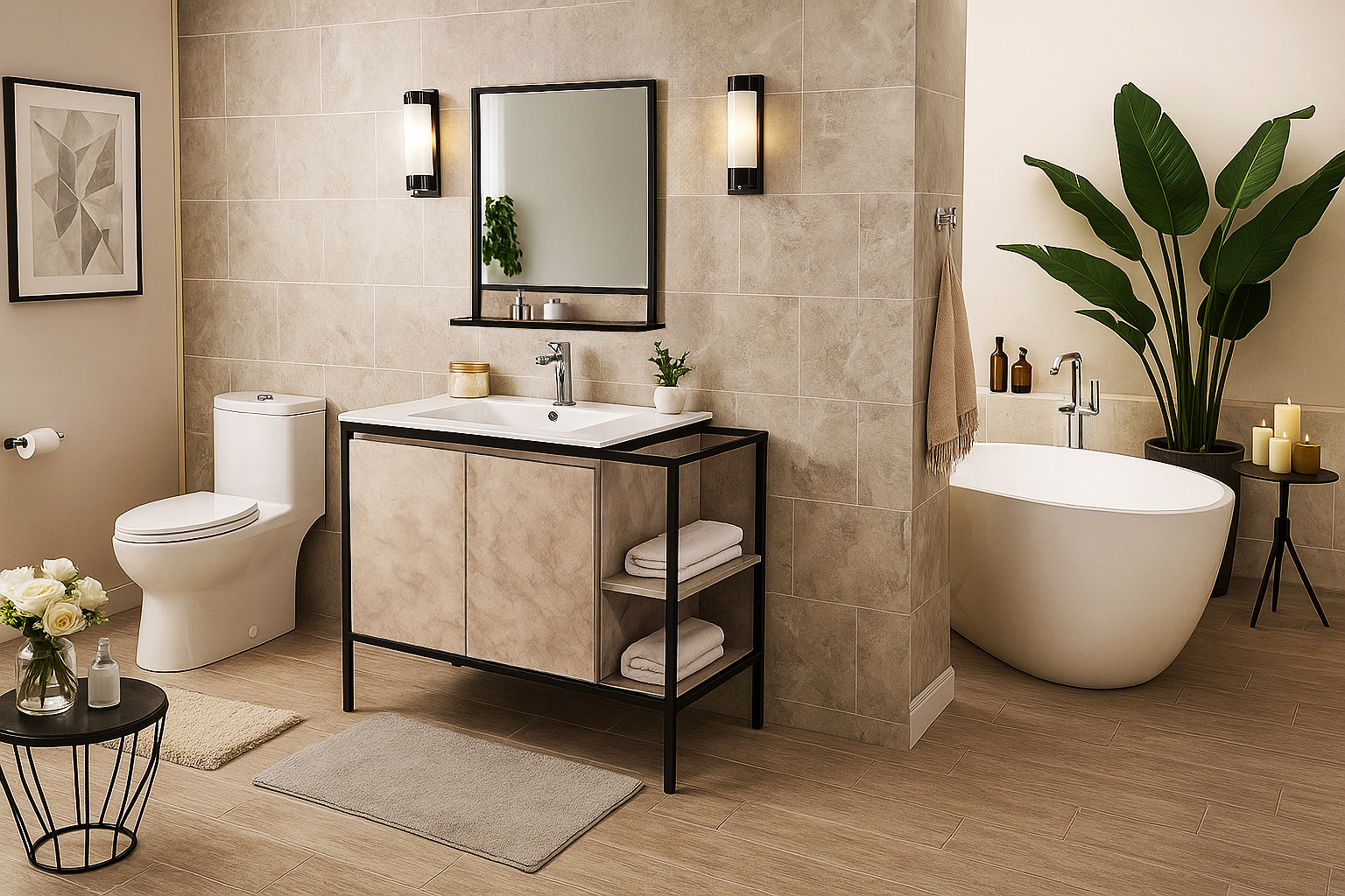 Bath2 K538 ΕΠΙΠΛΟ ΜΠΑΝΙΟΥ K538-RETRO 80 cm ΜΕ ΡΑΦΙΑ ΣΕ ΟΨΗ ΑΝΟΙΧΤΟ ΤΣΙΜΕΝΤΟ - Image 1