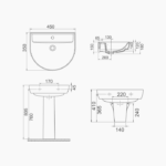 Νιπτήρας Κρεμαστός Πορσελάνης Cerastyle Bella 45x35cm 003100-u Λευκό - Image 5