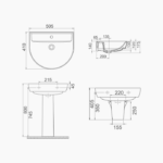 Νιπτήρας Κρεμαστός Πορσελάνης Cerastyle Bella 50x40cm 003200-u Λευκό - Image 3