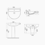 Νιπτήρας Κρεμαστός Πορσελάνης Cerastyle Bella 55x45cm 003300-u Λευκό - Image 3
