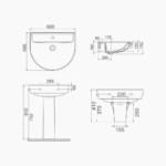 Νιπτήρας Κρεμαστός Πορσελάνης Cerastyle Bella 60x50cm 007800-u Λευκό - Image 3