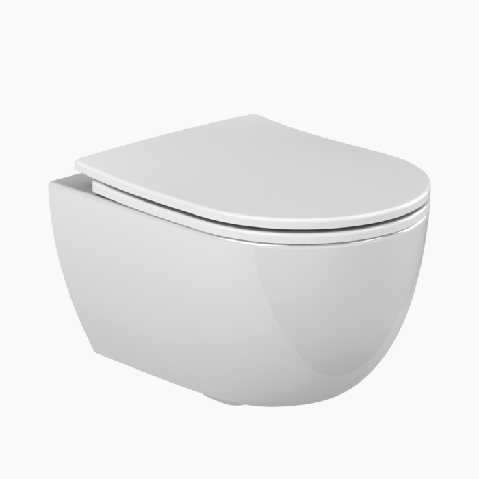 Bella wc White-700x700 Λεκάνη Κρεμαστή Πορσελάνης Cerastyle Bella Rimless 017600-w Λευκή Σετ - Image 1
