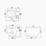 Λεκάνη Κρεμαστή Πορσελάνης Cerastyle Bella Rimless 017600-w Λευκή Σετ - Image 4
