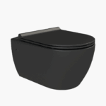 Λεκάνη Κρεμαστή Πορσελάνης Cerastyle City Rimless 019109-w-97 Ματ Μαύρο Σετ