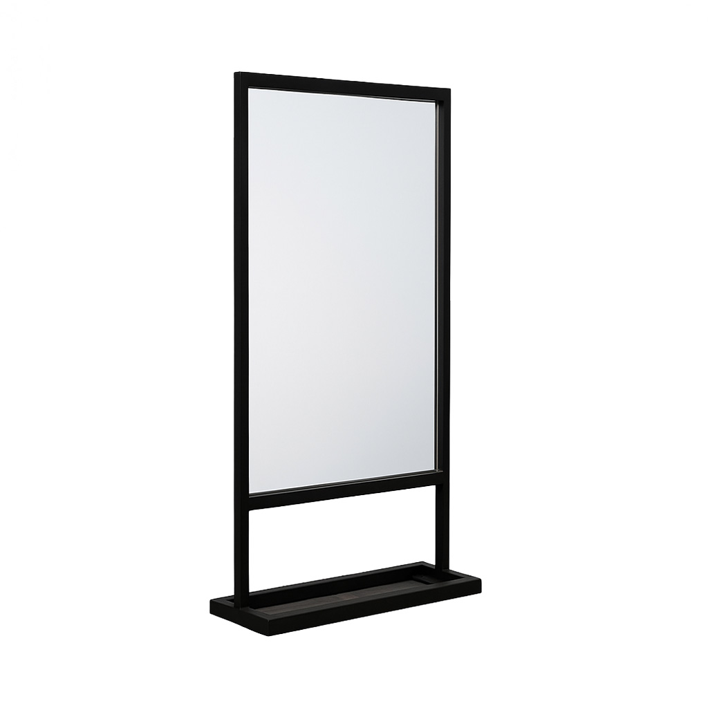 DARKO BL 50 Καθρέφτης Μπάνιου Darko50 με Μαύρο Μεταλλικό Πλαίσιο & Βάση Αποθήκευσης - Image 1