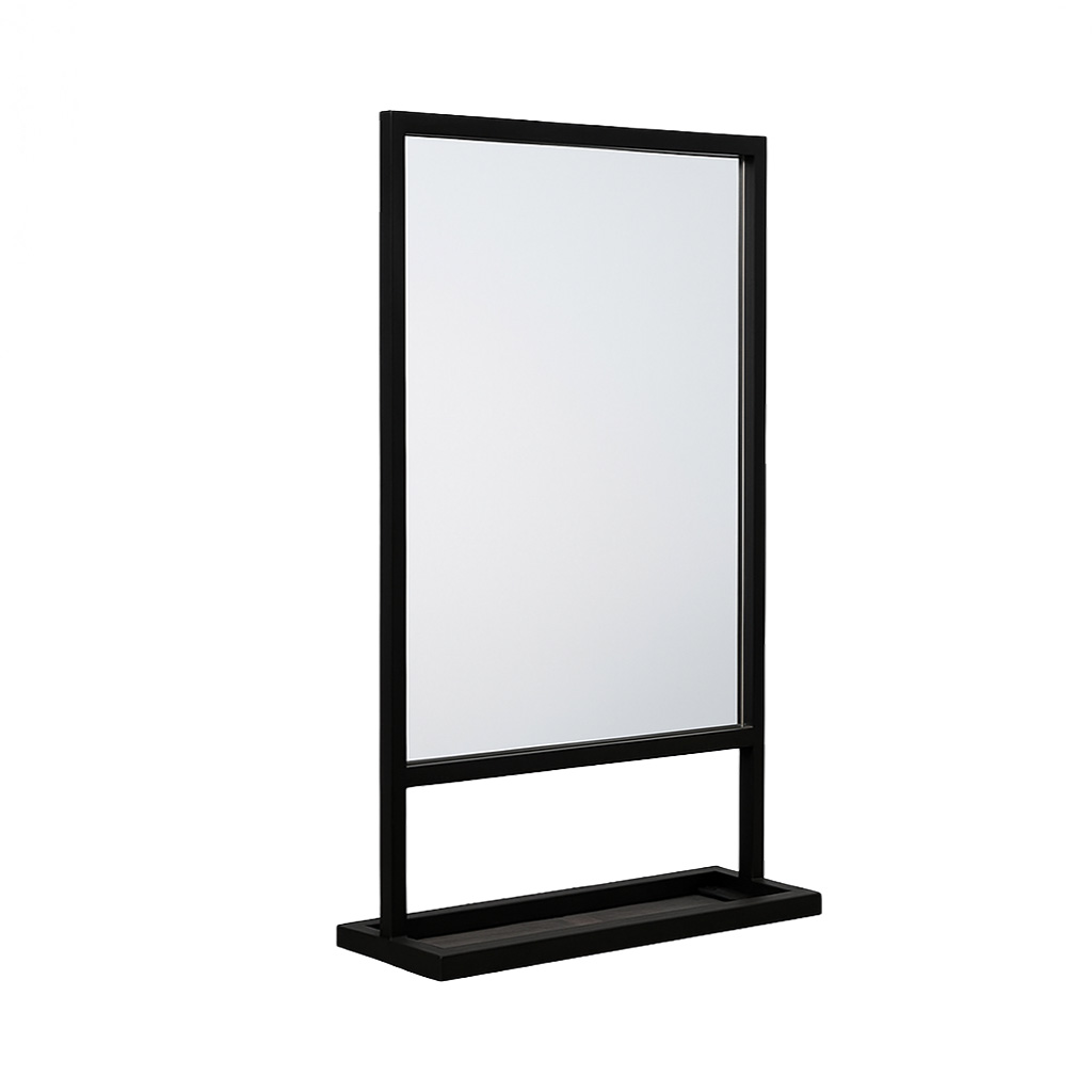 DARKO BL 70 Καθρέφτης Μπάνιου Darko70 με Μαύρο Μεταλλικό Πλαίσιο & Βάση Αποθήκευσης - Image 1