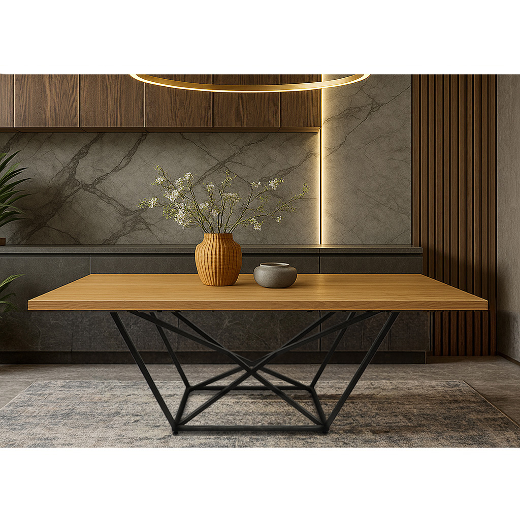 Decor 45 ΤΡΑΠΕΖΑΡΙΑ GRIDE ΜΕ ΔΡΥΙΝΗ ΕΠΙΦΑΝΕΙΑ ΣΕ ΙΣΙΟ ΤΕΛΕΙΩΜΑ - Image 1