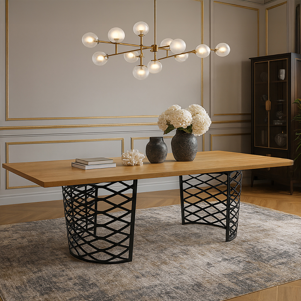 Decor 49 ΤΡΑΠΕΖΑΡΙΑ CAGE ΜΕ ΔΡΥΙΝΗ ΕΠΙΦΑΝΕΙΑ ΣΕ ΙΣΙΟ ΤΕΛΕΙΩΜΑ - Image 1