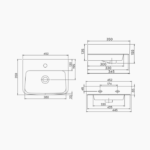 Νιπτήρας Κρεμαστός Πορσελάνης Cerastyle Duru 45x35cm 035200-u Λευκό - Image 3