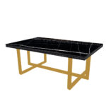 ΤΡΑΠΕΖΙ ΣΑΛΟΝΙΟΥ ERNEST ΣΕ ΟΨΗ ΜΑΥΡΟΥ ΜΑΡΜΑΡΟΥ ΚΑΙ ΧΡΥΣΗ ΜΕΤΑΛΛΙΚΗ ΒΑΣΗ - Image 3