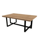 ΤΡΑΠΕΖΙ ΣΑΛΟΝΙΟΥ ERNEST ΣΕ ΦΥΣΙΚΗ ΑΠΟΧΡΩΣΗ ΚΑΙ ΜΑΥΡΗ ΜΕΤΑΛΛΙΚΗ ΒΑΣΗ - Image 3