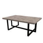 ΤΡΑΠΕΖΙ ΣΑΛΟΝΙΟΥ ERNEST ΜΕ ΟΨΗ ΤΣΙΜΕΝΤΟΥ ΣΕ ΑΝΟΙΧΤΟ ΧΡΩΜΑ ΚΑΙ ΜΑΥΡΗ ΜΕΤΑΛΛΙΚΗ ΒΑΣΗ - Image 3