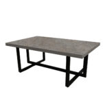 ΤΡΑΠΕΖΙ ΣΑΛΟΝΙΟΥ ERNEST ΜΕ ΟΨΗ ΤΣΙΜΕΝΤΟΥ ΣΕ ΣΚΟΥΡΟ ΧΡΩΜΑ ΚΑΙ ΜΑΥΡΗ ΜΕΤΑΛΛΙΚΗ ΒΑΣΗ - Image 3