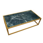 ΤΡΑΠΕΖΙ ΣΑΛΟΝΙΟΥ MARBELLA ΜΕ ΕΠΙΦΑΝΕΙΑ ΑΠΟ ΠΛΑΚΑΚΙ ΣΕ ΟΨΗ ΠΡΑΣΙΝΟΥ ΜΑΡΜΑΡΟΥ ΜΕ ΧΡΥΣΗ ΜΕΤΑΛΛΙΚΗ ΒΑΣΗ - Image 4