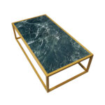 ΤΡΑΠΕΖΙ ΣΑΛΟΝΙΟΥ MARBELLA ΜΕ ΕΠΙΦΑΝΕΙΑ ΑΠΟ ΠΛΑΚΑΚΙ ΣΕ ΟΨΗ ΠΡΑΣΙΝΟΥ ΜΑΡΜΑΡΟΥ ΜΕ ΧΡΥΣΗ ΜΕΤΑΛΛΙΚΗ ΒΑΣΗ - Image 2