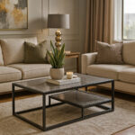 ΤΡΑΠΕΖΙ ΣΑΛΟΝΙΟΥ HIDDY ΜΕ ΕΠΙΦΑΝΕΙΑ ΑΠΟ ΠΛΑΚΑΚΙ ΣΕ ΟΨΗ ΓΚΡΙ ΜΑΡΜΑΡΟΥ