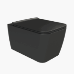 Λεκάνη Κρεμαστή Πορσελάνης Cerastyle Hera Rimless 019707-w-97 Ματ Μαύρο Σετ