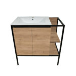 ΕΠΙΠΛΟ ΜΠΑΝΙΟΥ K529-RETRO 90 cm ΜΕ ΡΑΦΙΑ ΣΕ ΦΥΣΙΚΗ ΑΠΟΧΡΩΣΗ ΞΥΛΟΥ - Image 2