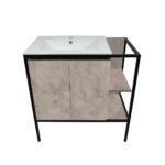 ΕΠΙΠΛΟ ΜΠΑΝΙΟΥ K538-RETRO 100 cm ΜΕ ΡΑΦΙΑ ΣΕ ΟΨΗ ΑΝΟΙΧΤΟ ΤΣΙΜΕΝΤΟ - Image 3