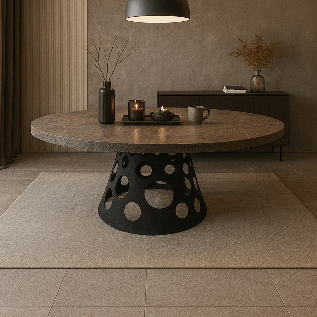 K540 ΤΡΑΠΕΖΑΡΙΑ UNIVERSE ΜΕ ΕΠΙΦΑΝΕΙΑ ΜΕ ΟΨΗ ΤΣΙΜΕΝΤΟΥ ΣΕ ΣΚΟΥΡΟ ΧΡΩΜΑ ΚΑΙ ΜΑΥΡΗ ΒΑΣΗ - Image 1