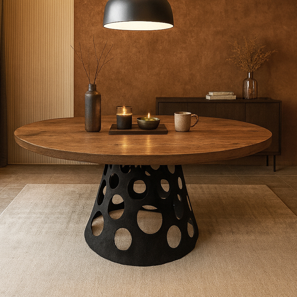 K545 ΤΡΑΠΕΖΑΡΙΑ UNIVERSE ΜΕ ΕΠΙΦΑΝΕΙΑ ΣΕ ΚΑΡΥΔΙ ΚΑΙ ΜΑΥΡΗ ΒΑΣΗ - Image 1