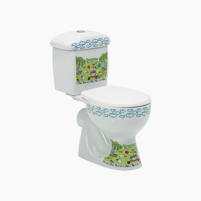 Kids Horizontal-700x700 Λεκάνη Δαπέδου Πορσελάνης Cerastyle Kids 008100-pw-61 Πισωστόμια Λευκή Σετ - Image 1