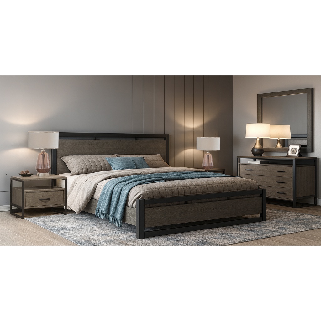 Krevati 97 Skouro Drys_1024x1024 ΣΕΤ ΚΡΕΒΑΤΟΚΑΜΑΡΑΣ ΜΕΛΙΤΗ ΣΕ ΑΠΟΧΡΩΣΗ ΣΚΟΥΡΟ ΔΡΥΣ - Image 1