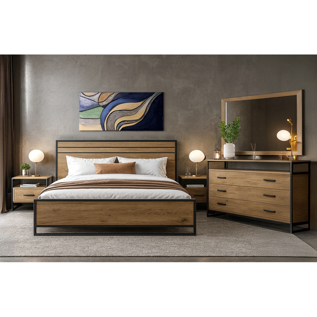 Krevati 98 Meli_1024x1024 ΣΕΤ ΚΡΕΒΑΤΟΚΑΜΑΡΑΣ ΡΟΔΑΝΘΗ ΣΕ ΑΠΟΧΡΩΣΗ ΜΕΛΙ - Image 1