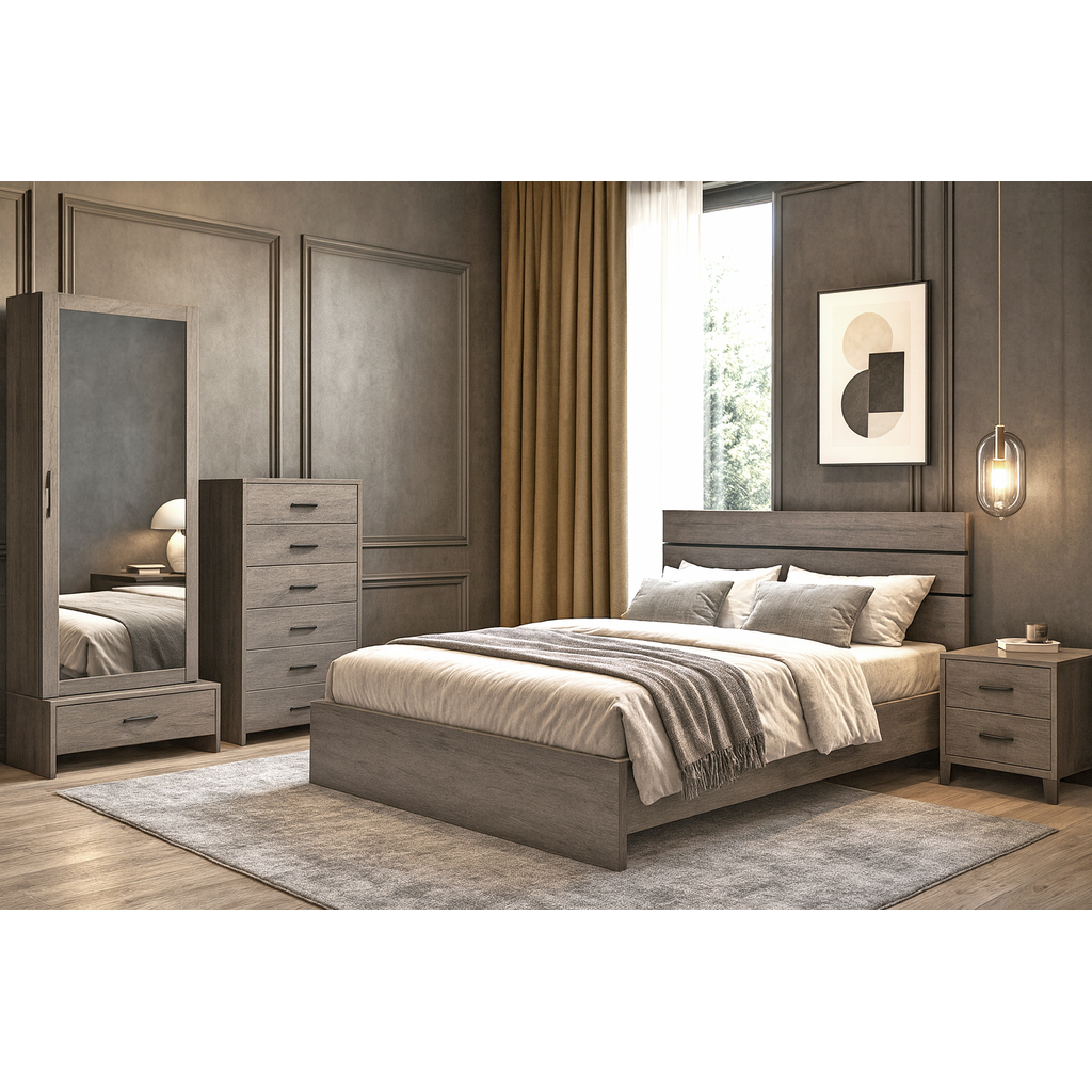 Krevati_1_Drys_1024x1024 ΣΕΤ ΚΡΕΒΑΤΟΚΑΜΑΡΑΣ ΝΗΡΕΑΣ ΜΠΟΥΝΤΟΥΑΡ ΣΕ ΑΠΟΧΡΩΣΗ ΣΚΟΥΡΟ ΔΡΥΣ - Image 1