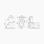 Λεκάνη Δαπέδου Πορσελάνης Cerastyle Lila 028300-pw Πισωστόμια Λευκή Σετ - Image 3