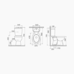 Λεκάνη Δαπέδου Πορσελάνης Cerastyle Lila 028300-w Κατωστόμια Λευκή Σετ - Image 3