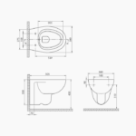 Λεκάνη Κρεμαστή Πορσελάνης Cerastyle Lila 018400-w Λευκή Σετ - Image 2