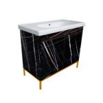 ΕΠΙΠΛΟ ΜΠΑΝΙΟΥ 7767-LOTUS 80 cm ΜΕ ΟΨΗ ΜΑΥΡΟΥ ΜΑΡΜΑΡΟΥ ΜΕ ΒΑΣΗ ΑΛΟΥΜΙΝΙΟΥ - Image 2