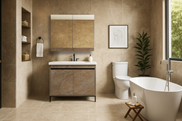 ΕΠΙΠΛΟ ΜΠΑΝΙΟΥ K540-LOTUS 80 cm ΣΕ ΑΠΟΧΡΩΣΗ ΣΚΟΥΡΟΥ ΤΣΙΜΕΝΤΟΥ ΜΕ ΒΑΣΗ ΑΛΟΥΜΙΝΙΟΥ