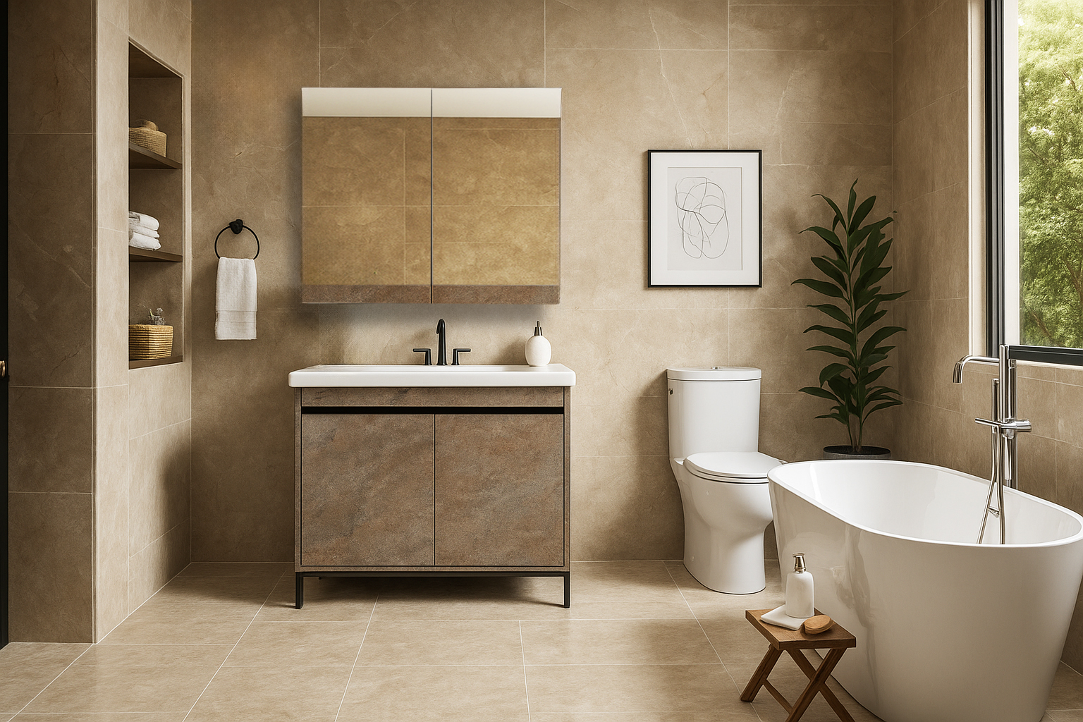 Lotus K540 ΕΠΙΠΛΟ ΜΠΑΝΙΟΥ K540-LOTUS 80 cm ΣΕ ΑΠΟΧΡΩΣΗ ΣΚΟΥΡΟΥ ΤΣΙΜΕΝΤΟΥ ΜΕ ΒΑΣΗ ΑΛΟΥΜΙΝΙΟΥ - Image 1