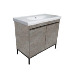 ΕΠΙΠΛΟ ΜΠΑΝΙΟΥ K540-LOTUS 80 cm ΣΕ ΑΠΟΧΡΩΣΗ ΣΚΟΥΡΟΥ ΤΣΙΜΕΝΤΟΥ ΜΕ ΒΑΣΗ ΑΛΟΥΜΙΝΙΟΥ - Image 2