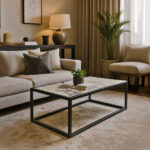 ΤΡΑΠΕΖΙ ΣΑΛΟΝΙΟΥ MARBELLA ΜΕ ΕΠΙΦΑΝΕΙΑ ΑΠΟ ΠΛΑΚΑΚΙ ΜΕ ΜΑΡΜΑΡΙΝΗ ΟΨΗ