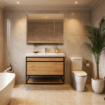 ΕΠΙΠΛΟ ΜΠΑΝΙΟΥ K529-NARCISO 70 cm ΣΕ ΦΥΣΙΚΗ ΑΠΟΧΡΩΣΗ ΞΥΛΟΥ ΜΕ ΡΑΦΙ