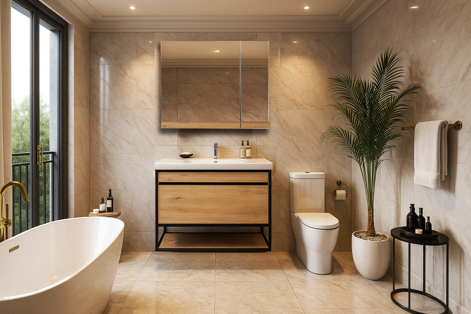 MeRafi K529 2 ΕΠΙΠΛΟ ΜΠΑΝΙΟΥ K529-NARCISO 70 cm ΣΕ ΦΥΣΙΚΗ ΑΠΟΧΡΩΣΗ ΞΥΛΟΥ ΜΕ ΡΑΦΙ - Image 1