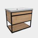 ΕΠΙΠΛΟ ΜΠΑΝΙΟΥ K529-NARCISO 80 cm ΣΕ ΦΥΣΙΚΗ ΑΠΟΧΡΩΣΗ ΞΥΛΟΥ ΜΕ ΡΑΦΙ - Image 2