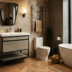 ΕΠΙΠΛΟ ΜΠΑΝΙΟΥ K540-NARCISO 70 cm ΣΕ ΑΠΟΧΡΩΣΗ ΣΚΟΥΡΟΥ ΤΣΙΜΕΝΤΟΥ ΜΕ ΡΑΦΙ