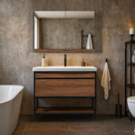 ΕΠΙΠΛΟ ΜΠΑΝΙΟΥ K545-NARCISO 80 cm ΣΕ ΑΠΟΧΡΩΣΗ ΚΑΡΥΔΙΑΣ ΜΕ ΡΑΦΙ