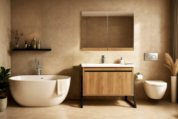 ΕΠΙΠΛΟ ΜΠΑΝΙΟΥ K529-PRESTIGIA 100 cm ΜΕ ΒΑΣΕΙΣ ΣΤΟ ΠΛΑΙ ΣΕ ΦΥΣΙΚΗ ΑΠΟΧΡΩΣΗ ΞΥΛΟΥ