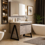 ΕΠΙΠΛΟ ΜΠΑΝΙΟΥ K-538 PRESTIGIA 100 cm ΜΕ ΒΑΣΕΙΣ ΣΤΟ ΠΛΑΙ ΣΕ ΟΨΗ ΑΝΟΙΧΤΟΥ ΤΣΙΜΕΝΤΟΥ